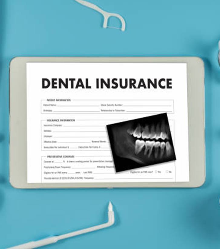 Dental insurance form on tablet screen